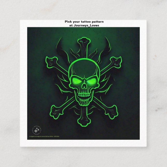 Tarjeta de presentación del patrón de tatuaje (Reverso)