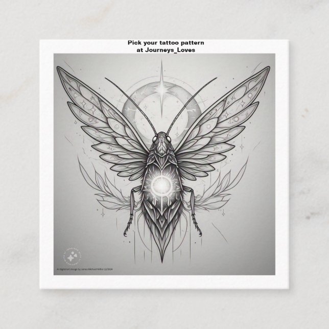 Tarjeta de presentación del patrón de tatuaje (Anverso)