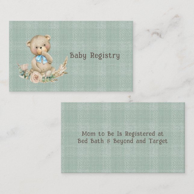 Tarjeta de presentación del Registro de Bebés de O (Anverso / Reverso)