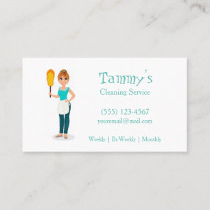 Tarjeta de presentación del servicio Chica de limp