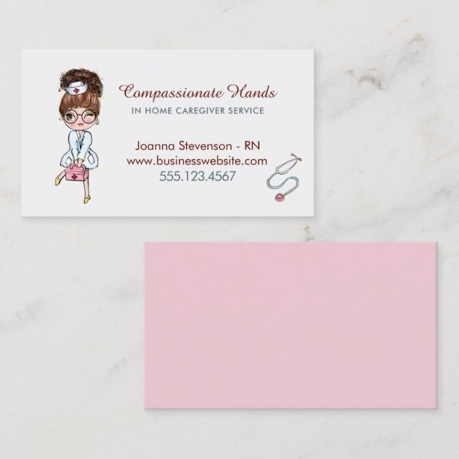 Tarjeta de presentación del servicio de enfermería (Anverso / Reverso)