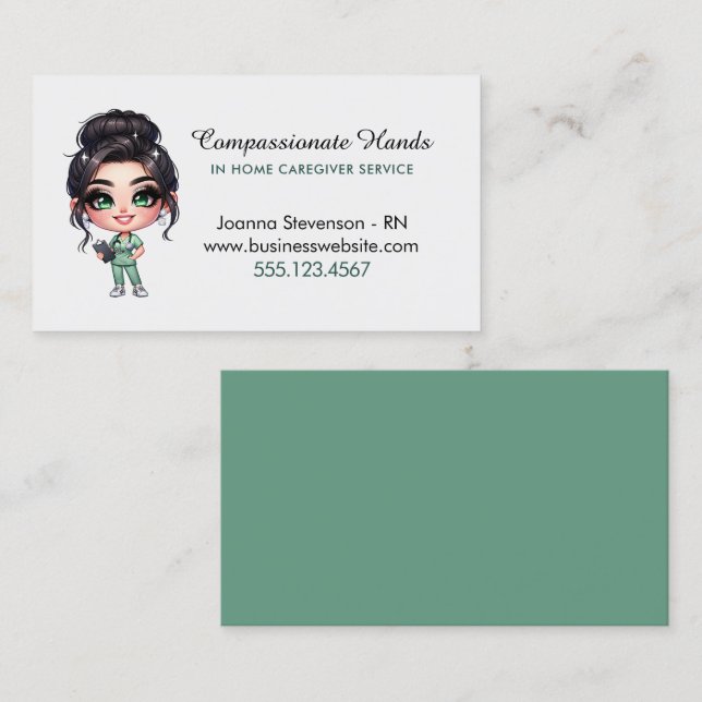 Tarjeta de presentación del servicio de enfermería (Anverso / Reverso)