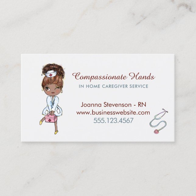 Tarjeta de presentación del servicio de enfermería (Anverso)