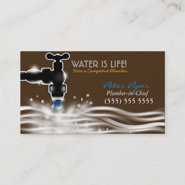 Tarjeta de presentación del servicio de fontanería (Anverso)