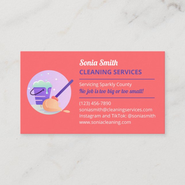 Tarjeta de presentación del Servicio de Limpieza d (Anverso)