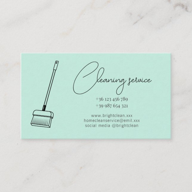 Tarjeta de presentación del Servicio de Limpieza V (Anverso)