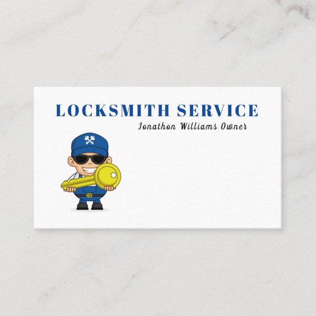 Tarjeta de presentación del servicio de locksmith  (Anverso)