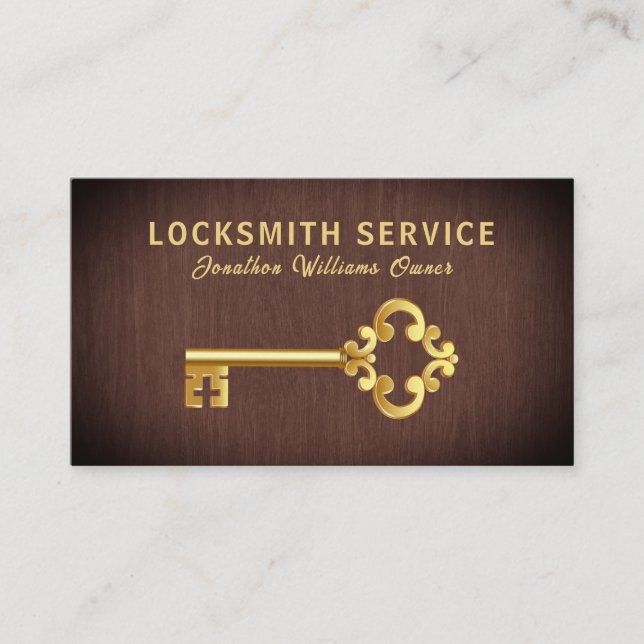 Tarjeta de presentación del servicio de locksmith  (Anverso)