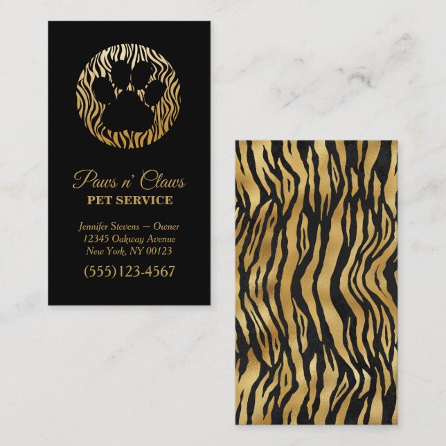 Tarjeta de presentación del servicio de Mascota de (Anverso / Reverso)