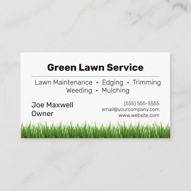 Tarjeta de presentación del servicio de paisajismo (Anverso)