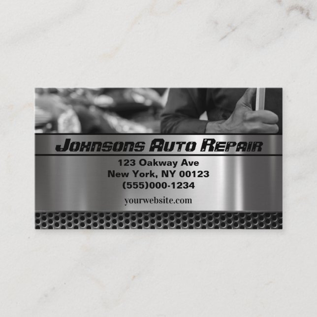 Tarjeta de presentación del servicio de reparación (Anverso)