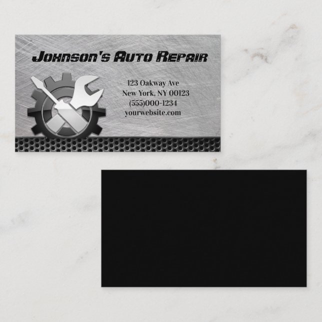 Tarjeta de presentación del servicio de reparación (Anverso / Reverso)
