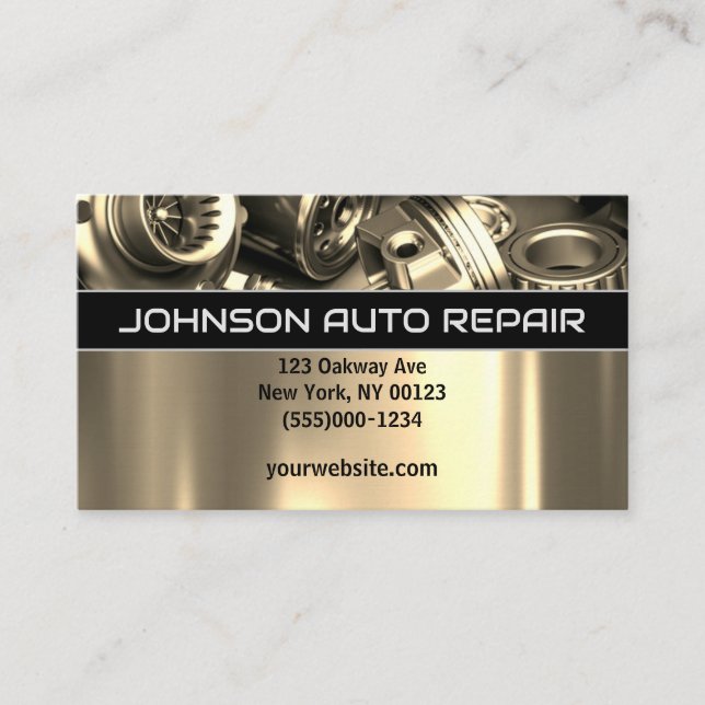 Tarjeta de presentación del servicio de reparación (Anverso)