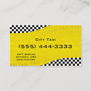 Tarjeta de presentación del servicio de taxi de fo