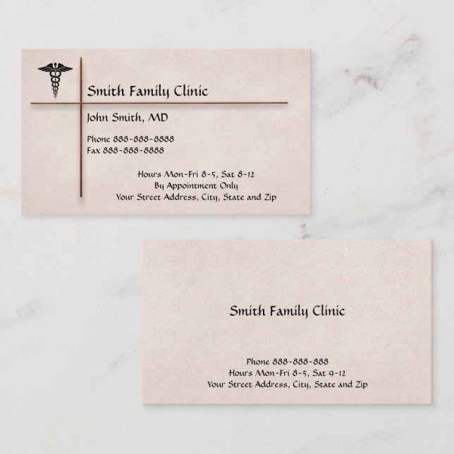 Tarjeta de presentación del símbolo médico del méd (Anverso / Reverso)