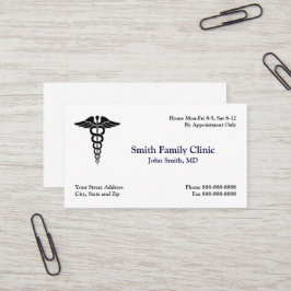 Tarjeta de presentación del símbolo médico del Méd