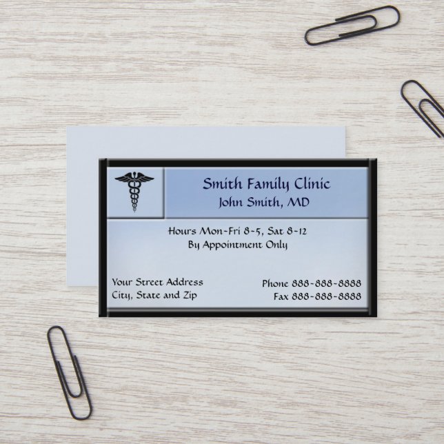 Tarjeta de presentación del símbolo médico del Méd (Anverso/Reverso In Situ)