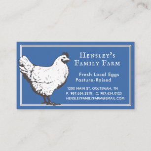 Tarjeta de presentación del vendedor de huevos Blu