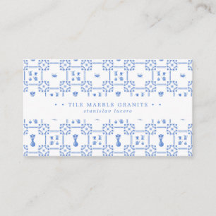 Tarjeta de presentación Delft Blue and White Tile