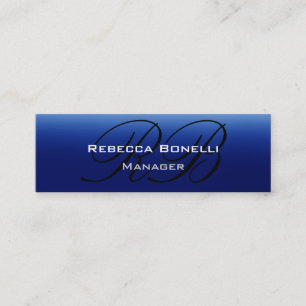 Tarjeta de presentación delgada con monograma de e