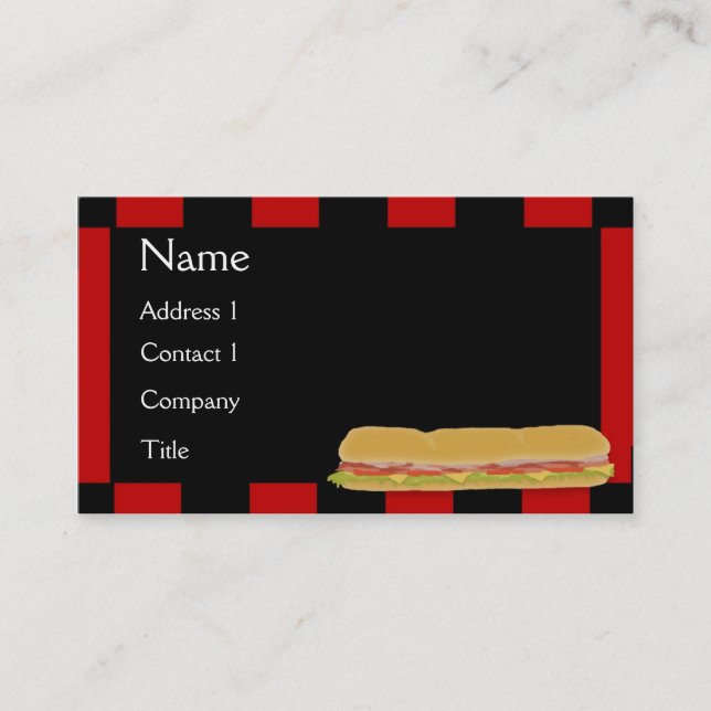 Tarjeta de presentación Deli Hoagie (Anverso)