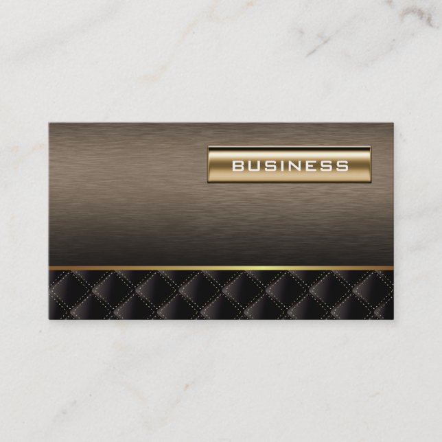 Tarjeta de presentación Deluxe Gold & Dark Wood (Anverso)