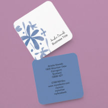 Tarjeta de presentación Denim Blue Wild Flower