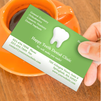 Tarjeta de presentación dental con cita