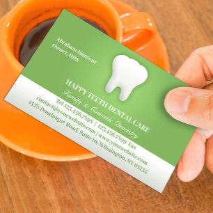 Tarjeta de presentación dental con cita