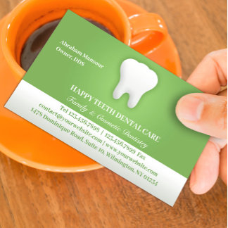 Tarjeta de presentación dental con cita