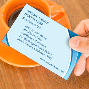 Tarjeta de presentación dental con cita