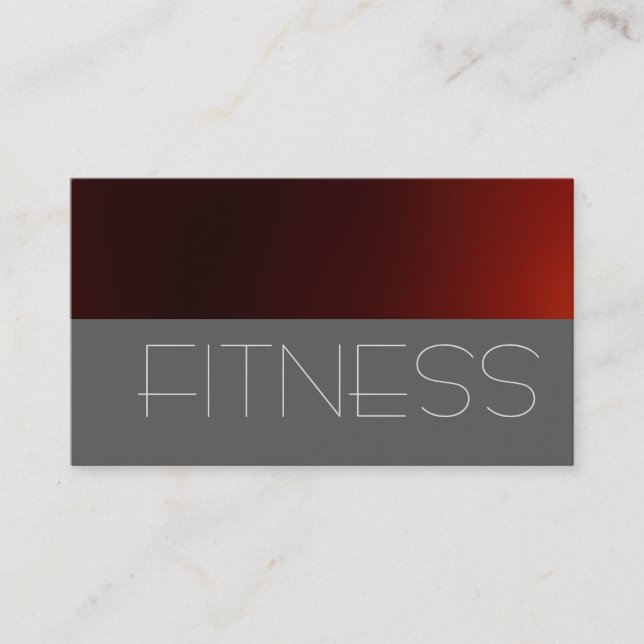 Tarjeta de presentación deportiva Gray Red Fitness (Anverso)