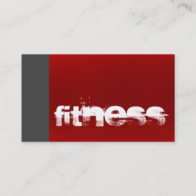 Tarjeta de presentación deportiva Gray Red Fitness (Anverso)