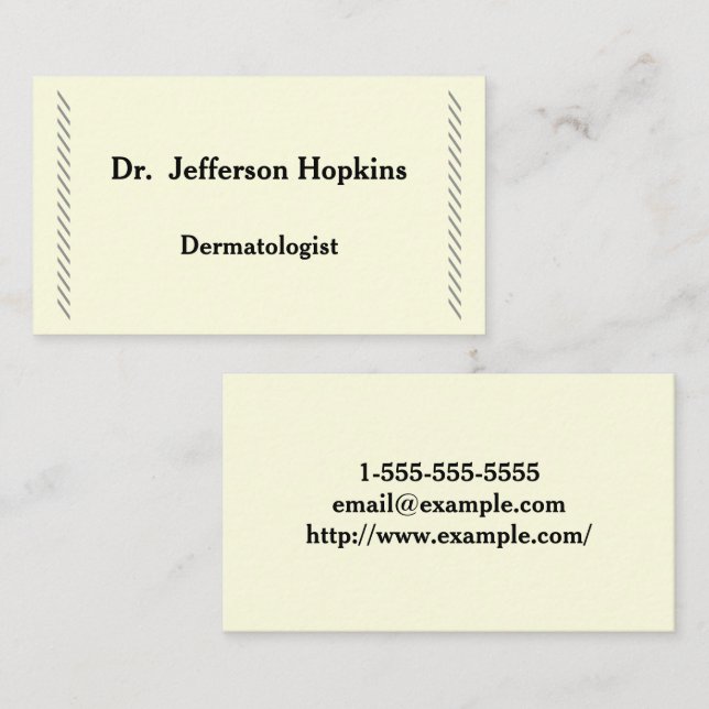 Tarjeta de presentación dermatóloga moderna (Anverso / Reverso)