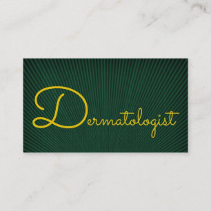 Tarjeta de presentación Dermatólogo Green y Gold