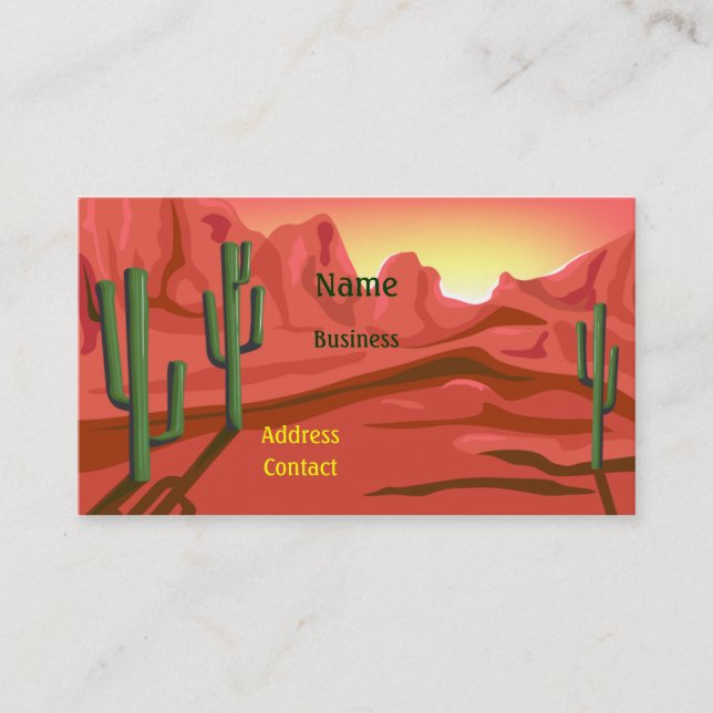 Tarjeta de presentación Desert Sunset Red Rock (Anverso)