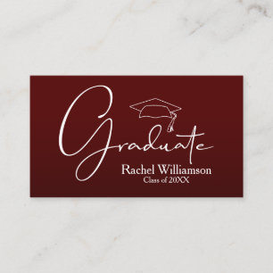 Tarjeta De Presentación Detalles de la clase de nombre de graduación Marró