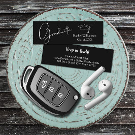 Tarjeta De Presentación Detalles de la clase de nombre de graduación Negro