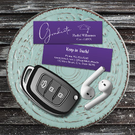 Tarjeta De Presentación Detalles de la clase de nombre de graduación Púrpu