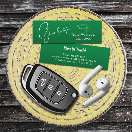 Tarjeta De Presentación Detalles de la clase de nombre de graduación Verde