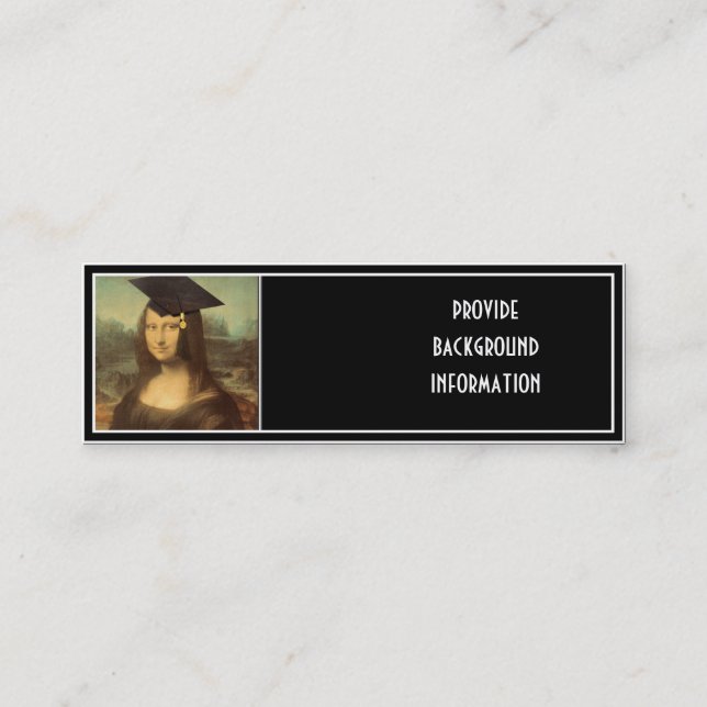 Tarjeta De Presentación Día de Graduación de Mona Lisa (Anverso)