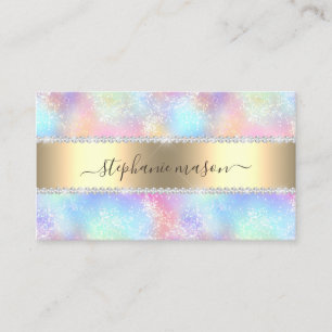 Tarjeta De Presentación Diamantes holográficos femeninos Glitter Girly