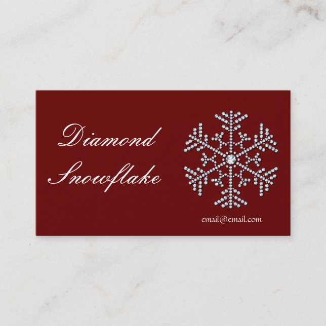 Tarjeta de presentación Diamond Snowflake (Anverso)