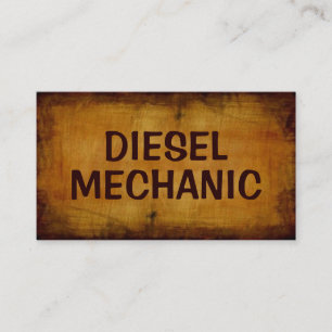 Tarjeta de presentación diesel mecánica antigua