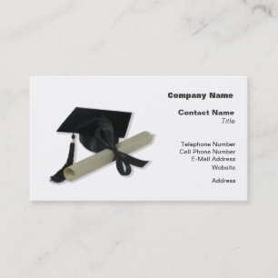 Tarjeta De Presentación Diploma y casquillo de la graduación (tablero del