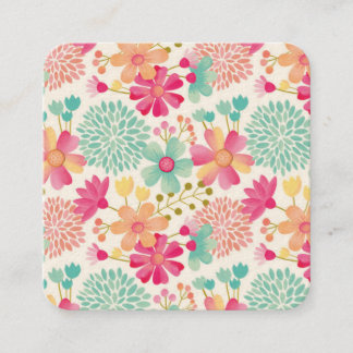 Tarjeta De Presentación Diseñador Pastel Artists Flower Pattern Ladies