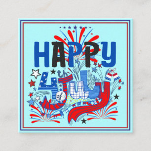 Tarjeta De Presentación Diseño de Celebración Patriótica del 4 de Julio Fe
