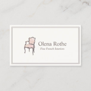Tarjeta De Presentación Diseño de diseño interior de sillón francés llamad