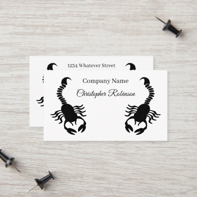 Tarjeta De Presentación Diseño de escorpión negro (Anverso/Reverso In Situ)
