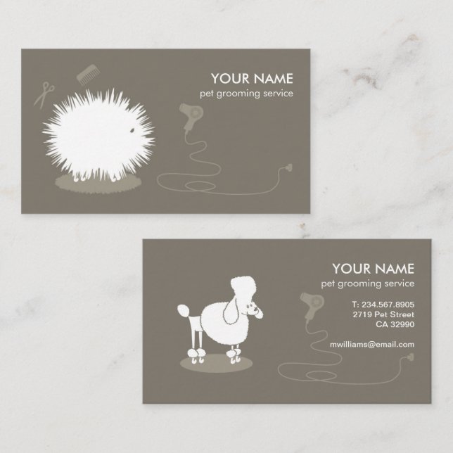 Tarjeta de presentación divertida para mascotas (Anverso / Reverso)